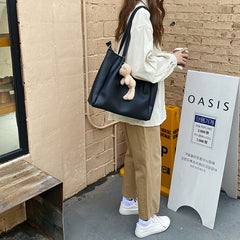 Versatile Sling Bag w/ Bear Pendant Great for Students Commuters