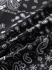 Paisley Pattern Hawaiian Shirt Men's Casual Button Up Short Sleeve