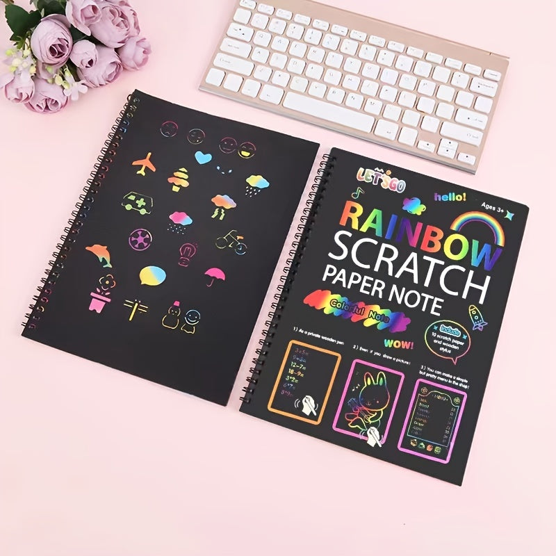 Rainbow Scratch Off Notebook Set - 12 Sheets