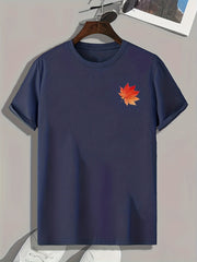 Mapel Leaf Print Men's Comfy T-shirt for Summer