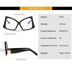 Oversize Butterfly Spectacle Lens Light Blocking Eyeglass Frame