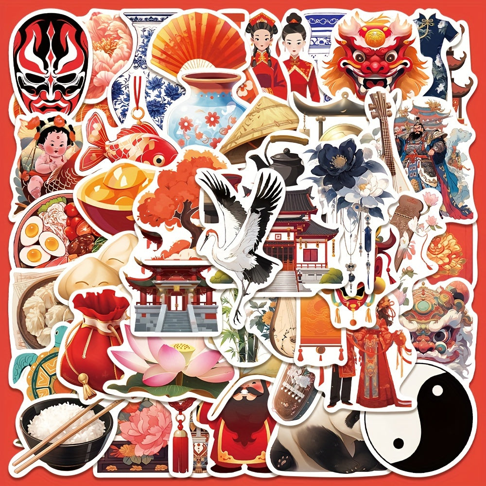 50pcs Chinese Element Graffiti Stickers DIY Sticker Pack