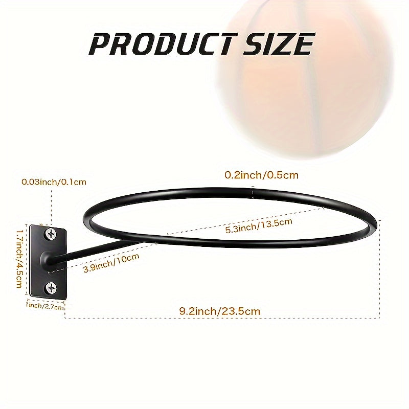 Wall Mounted Basketball & Football Storage Rack Frame with 1pc Placement Rack