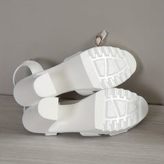 Women's Block Heel Sandals Ankle Buckle Strap Summer Cross Strap Heels