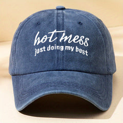 Letter Print Baseball Cap Vintage Peaked Cap