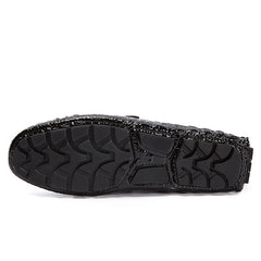 Women's Metal Chain Loafers Patent Leather Non Slip Flats