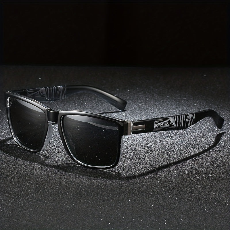 Square Frame Polarized Sunglasses with Zipper Case