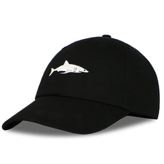Washed Cotton Shark Snapback Baseball Cap Dad Hat