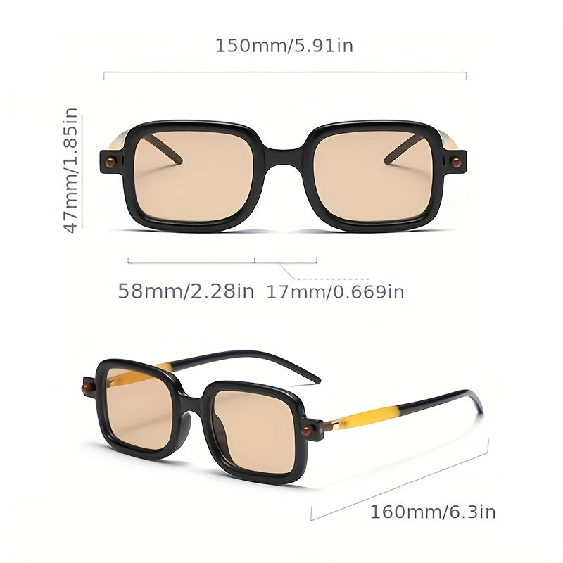 Y2K Rectangle Sunglasses Jelly UV400 Sun Shades For Travel Beach Party