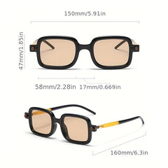 Y2K Rectangle Sunglasses Jelly UV400 Sun Shades For Travel Beach Party