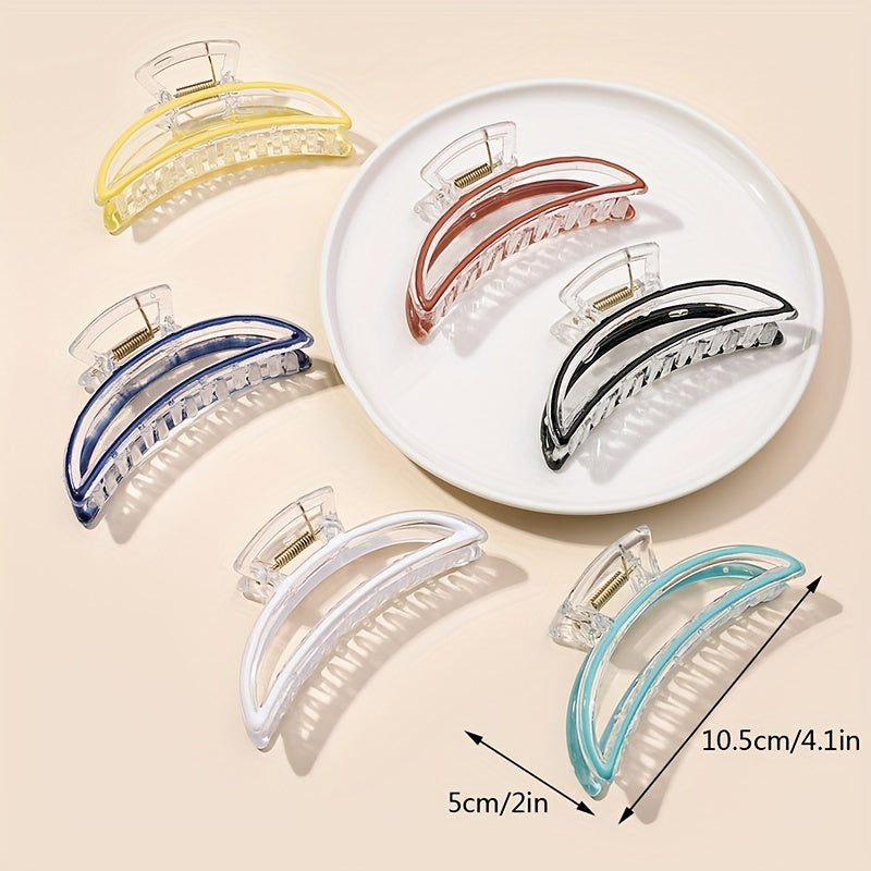 6pcs Transparent Shark Claw Style Hair Claw Ponytail Holder Hair Accessories
