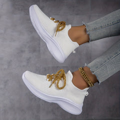 Women's Breathable Knit Chunky Sneakers Outdoor Shoes