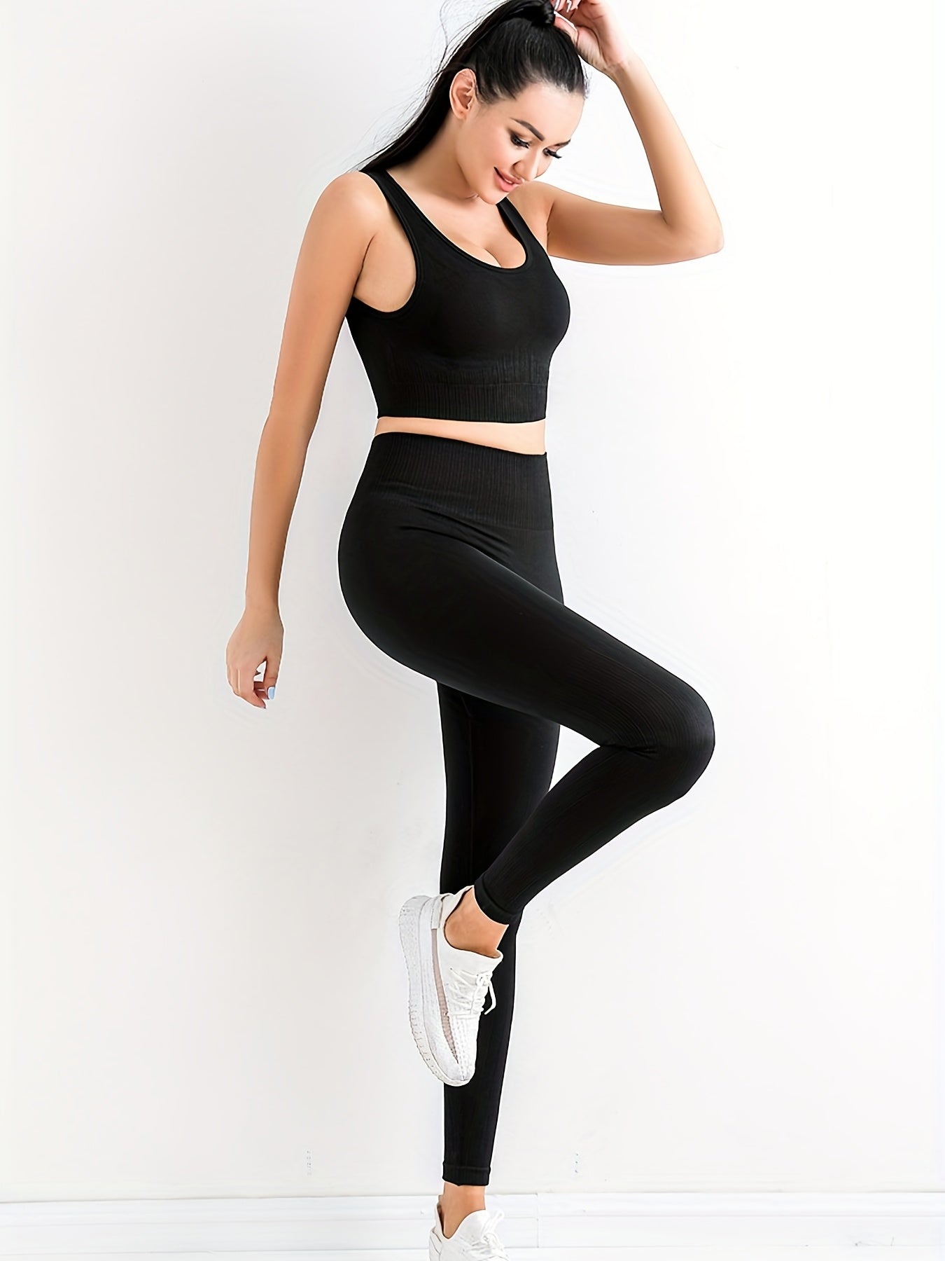 High Stretch Seamless Yoga Set with High Waist Activewear