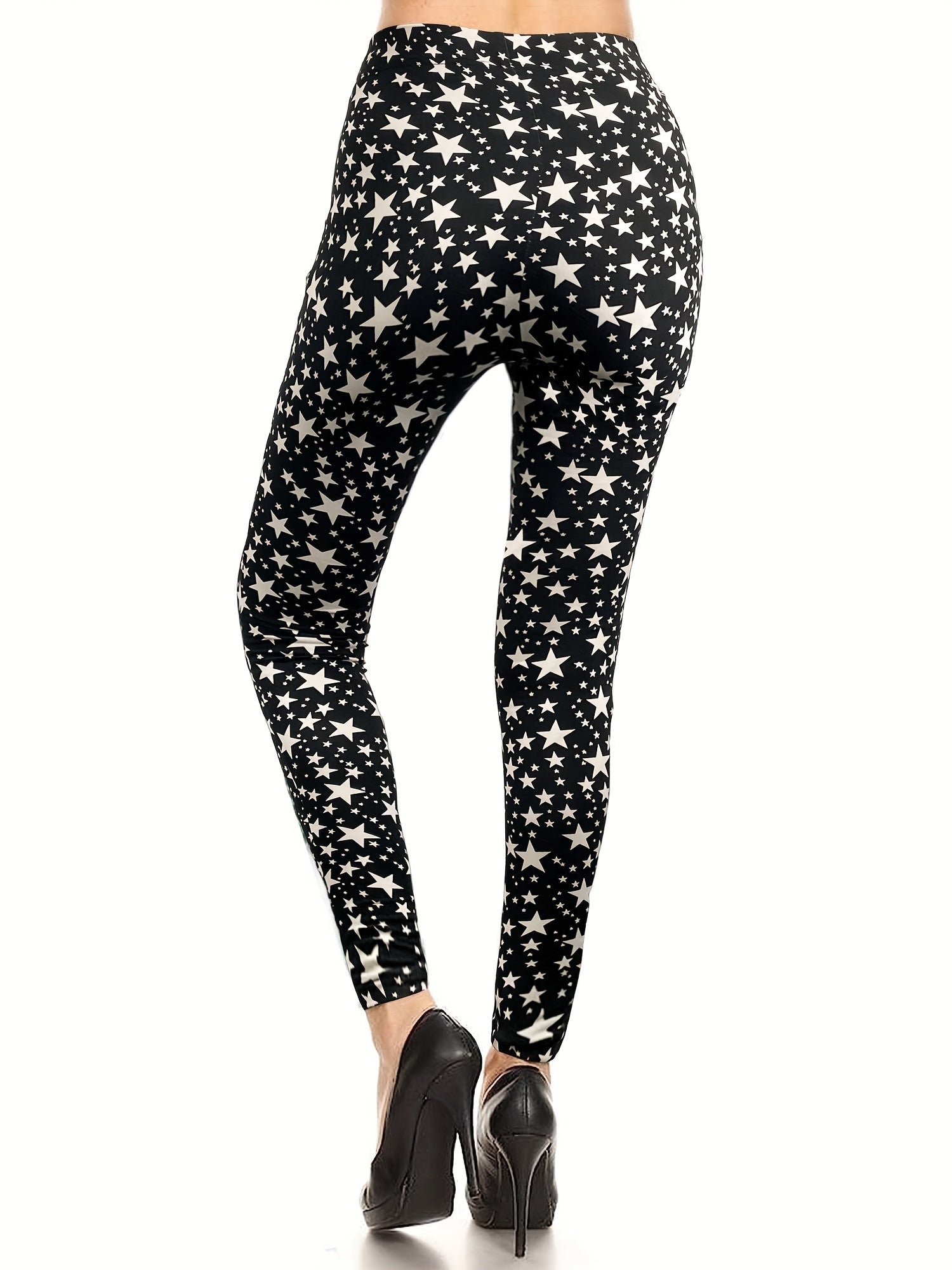 Star Print Skinny Leggings Women's Clothing