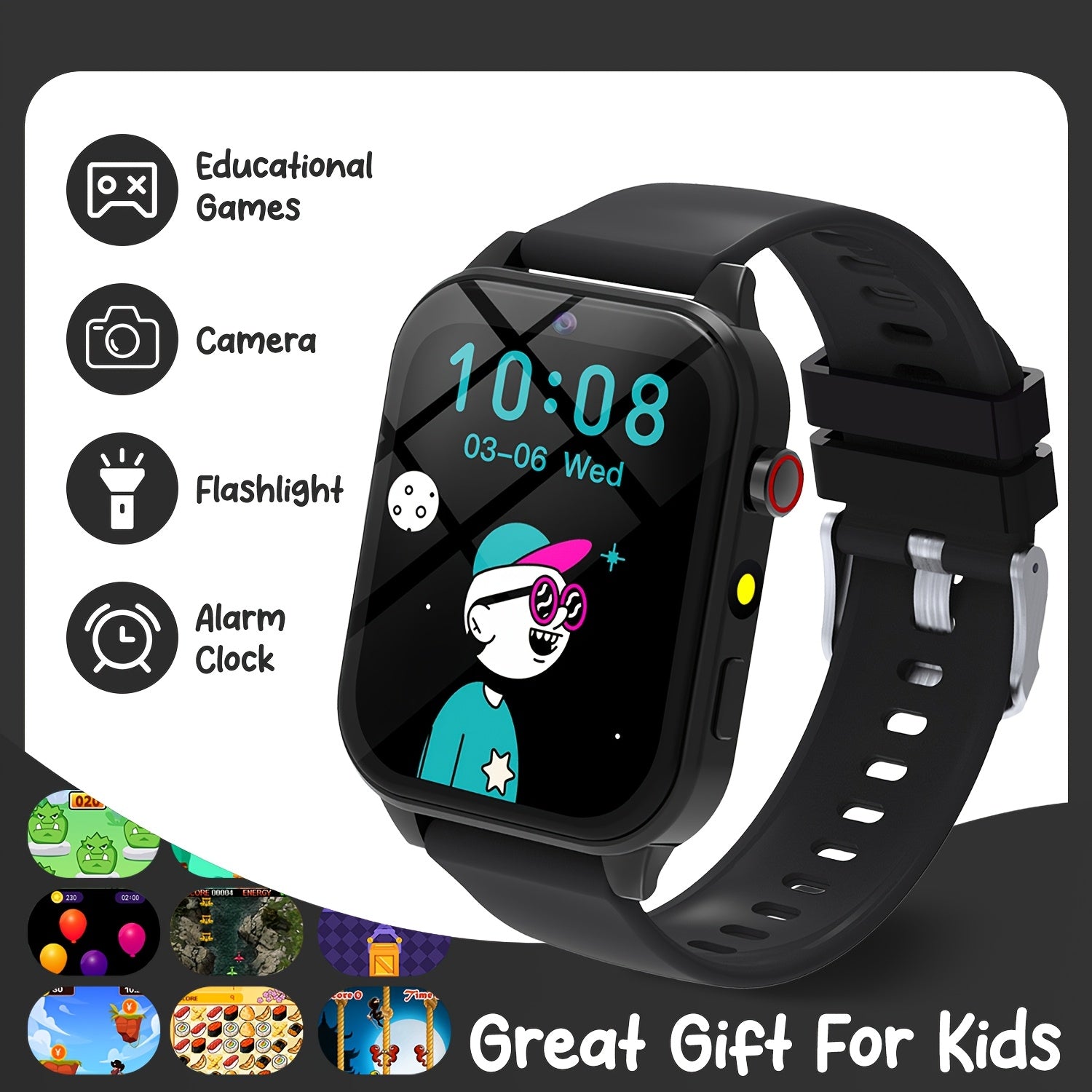 Youth Smartwatch with 18 Games Camera Music Player