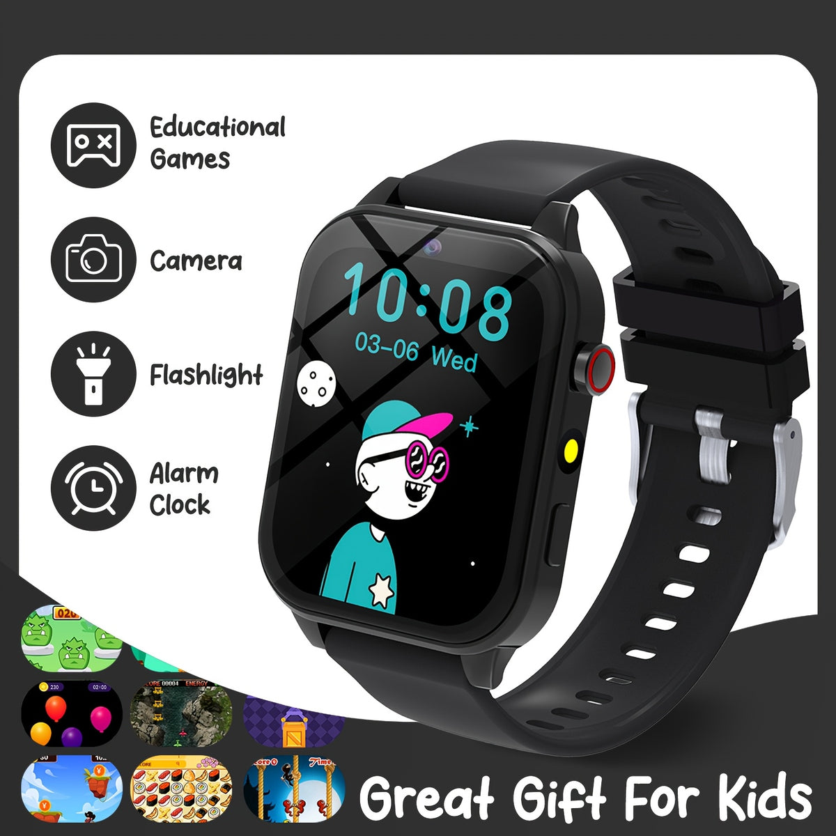 Youth Smartwatch with 18 Games Camera Music Player