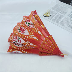 Flower Pattern Folding Fan Stage Performance Props