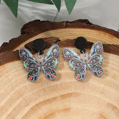 Butterfly Pendant Retro Dangle Earrings Acrylic Jewelry Gift For Women Girls
