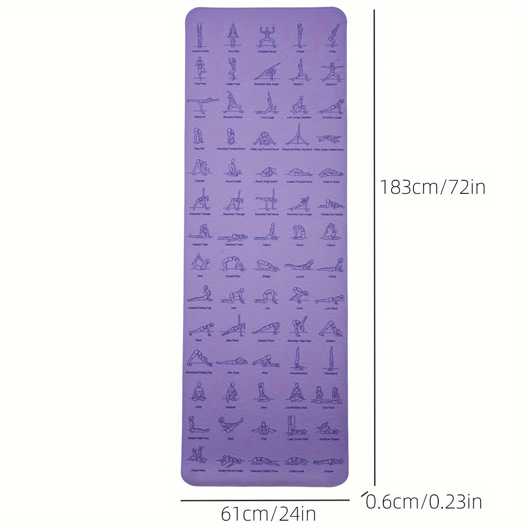 Non-slip TPE Yoga Mat with Guide Line Pattern for Pilates Body Training