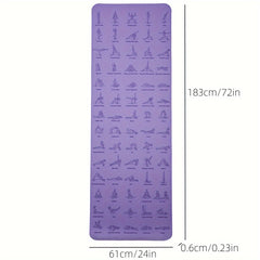 Non-slip TPE Yoga Mat with Guide Line Pattern for Pilates Body Training