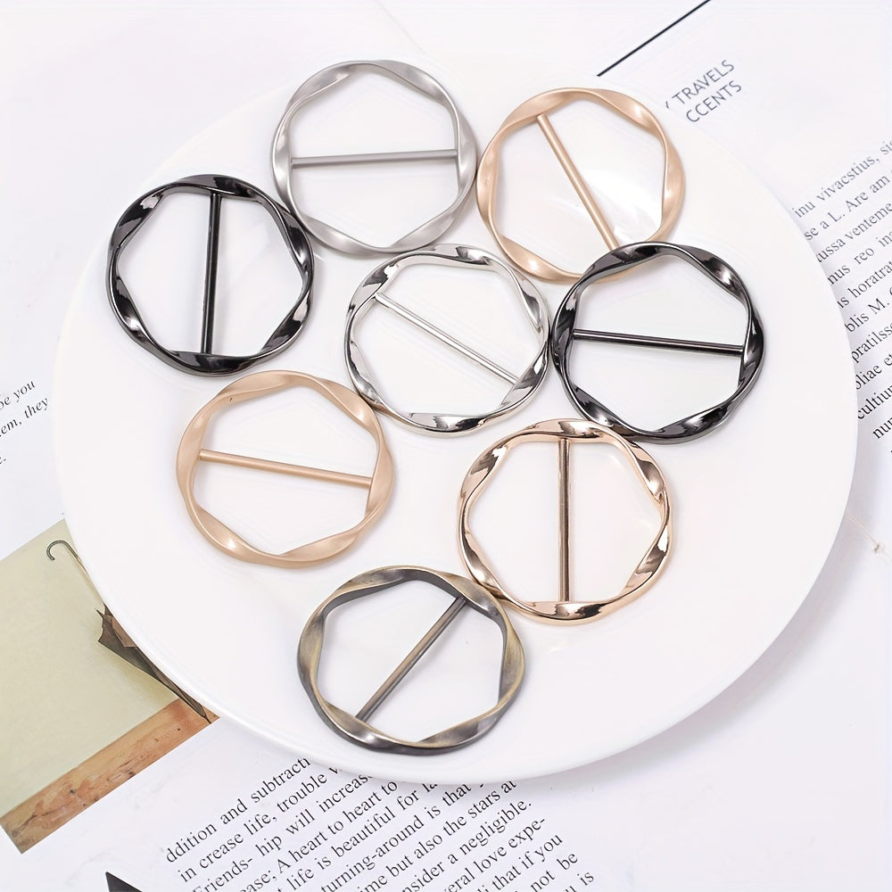 Scarf Ring Clip T shirt Tie Clips Metal Round Circle Clip Buckle