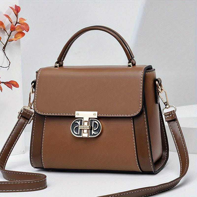 Top Handle Satchel Crossbody Bag PU Leather Handbag Purse