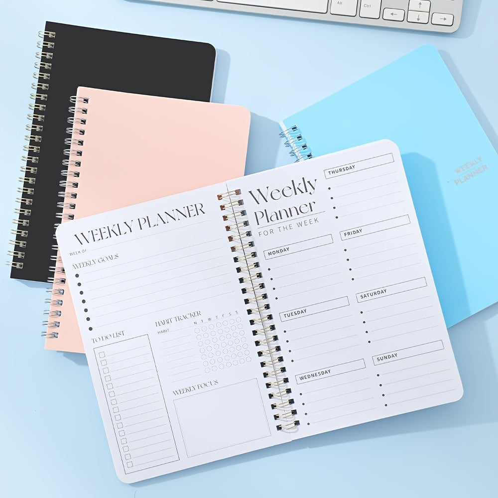 Undated Weekly Planner Notebook with Goal To-Do List