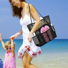 Large Capacity Mesh Beach Tote Bag Travel Swimming Storage Toiletry Bag