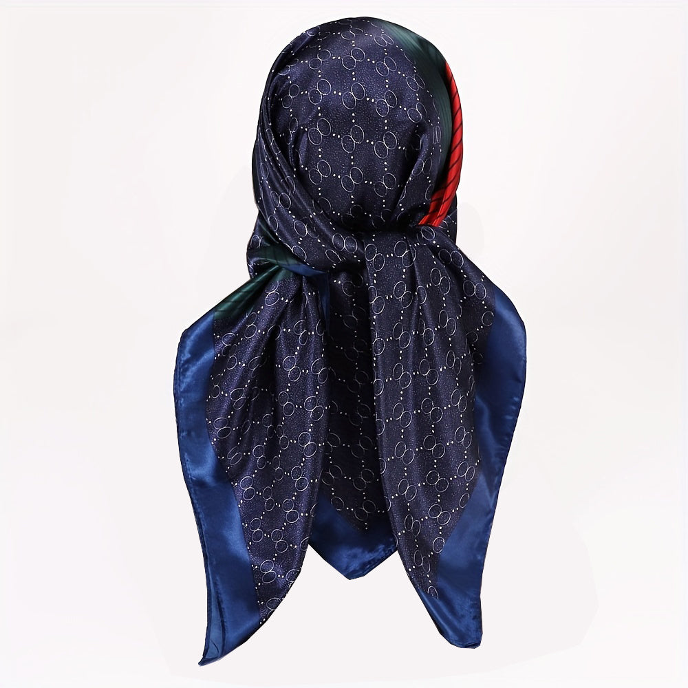 Unisex Motorcycle Striped Bandana Scarf with Flower Pattern