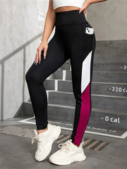 High Waist Yoga Leggings Contrast Stitching Slimming Sexy Activewear