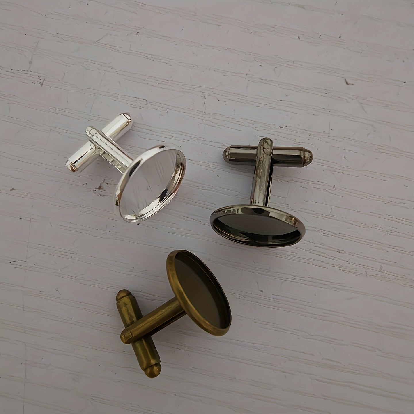 Zinc Alloy Silver Grey Hockey Cufflinks