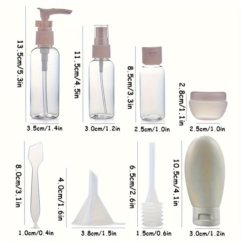 11pcs Travel Refillable Bottle Set For Lotion Shampoo and Cosmetics
