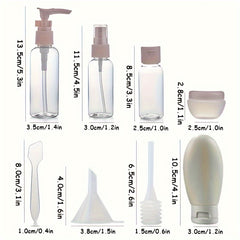 11pcs Travel Refillable Bottle Set For Lotion Shampoo and Cosmetics
