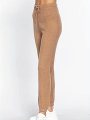  Casual Sweater Pants Women's Plus Solid Elastic Drawstring High Rise