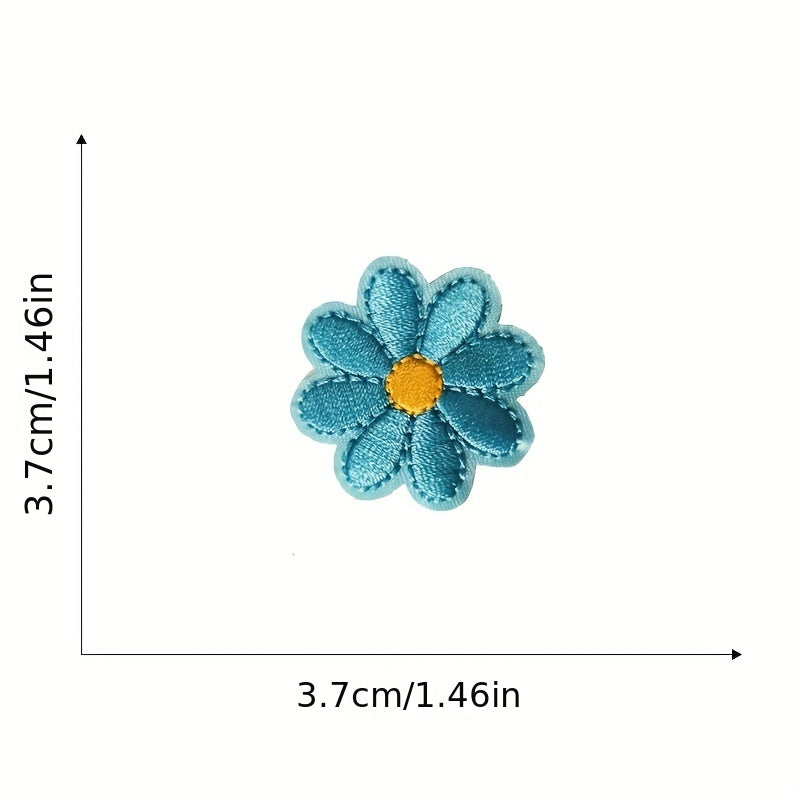 36pcs Flower Pattern Iron On Patches Embroidered Applique Repair Patch