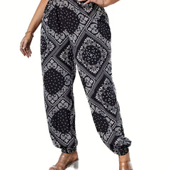  Paisley Print High Rise Carrot Pants