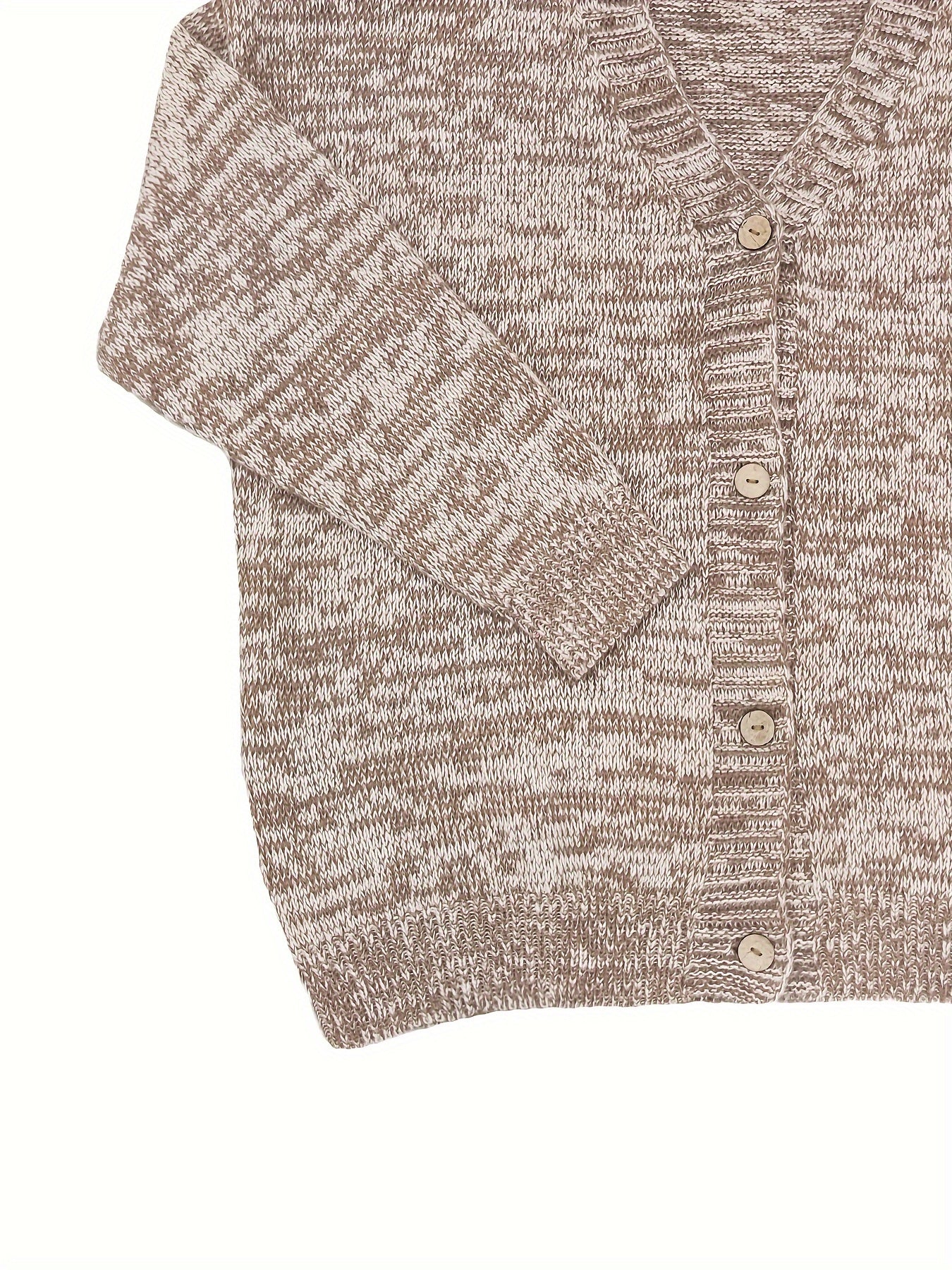  Solid Long Sleeve Button Up Stretch Cardigan