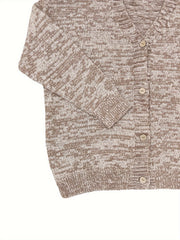  Solid Long Sleeve Button Up Stretch Cardigan