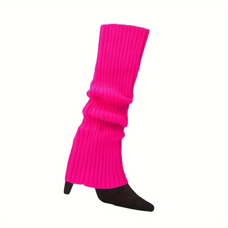 6 Pairs Rib Knit Leg Warmers Knee High Socks Women's Stockings