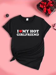 Hot Boyfriend Love Letter Graphic Sports T-shirt