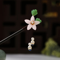 Vintage Hanfu Chignon Hairpin Faux Pearl Metal Hairpin