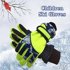 Kids Waterproof Split Finger Ski Gloves Warm Snow Gloves