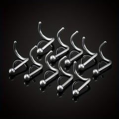 50Pcs Stainless Steel Nose Studs Ring Set Body Piercing Jewelry