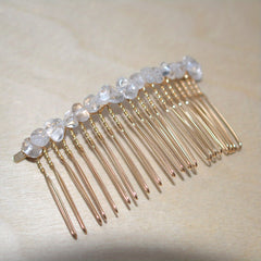 Natural Crystal Stone Hair Comb Amethyst Headwear Bride Hair Accessories