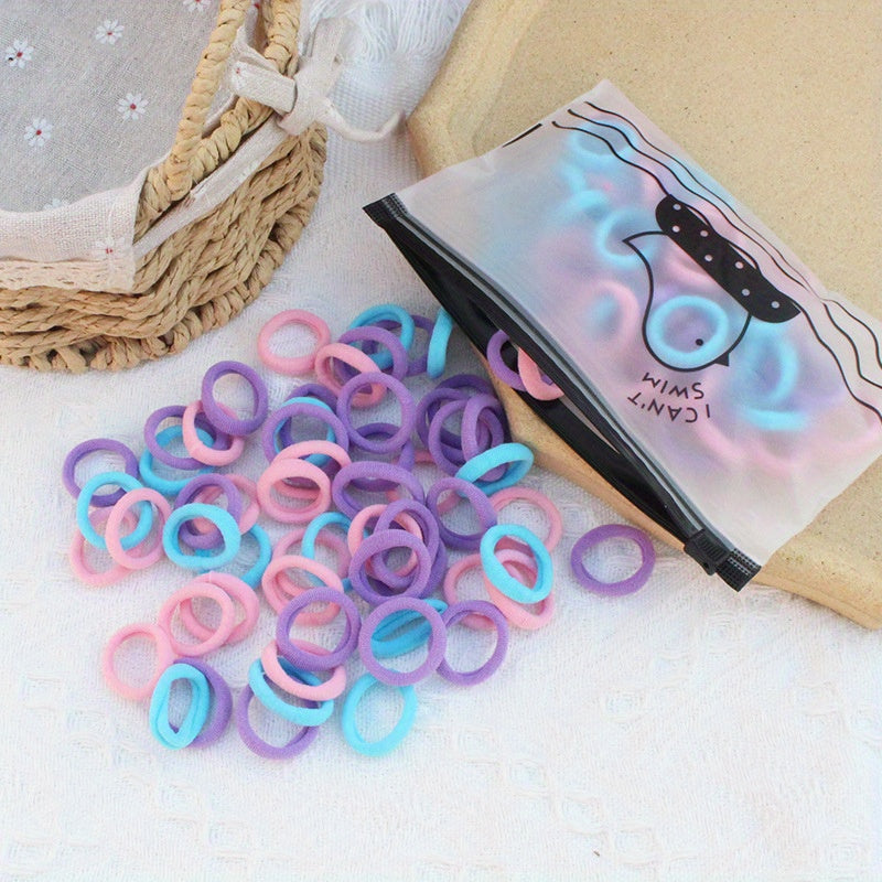 100pcs Colorful Hair Tie Small Seamless High Elasticity Hair Rope Headwear