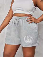  Women's Sketch Print High Waist Loose Shorts