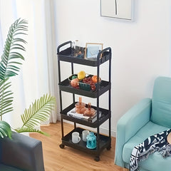 4 Layer Roller Cart Detachable Storage Cart For Office