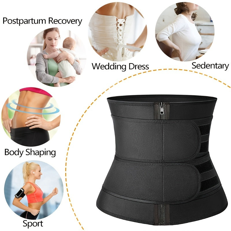 Waist Trainer Tummy Wrap Tummy Control Zipper Slimmer Belly Belt Shapewear