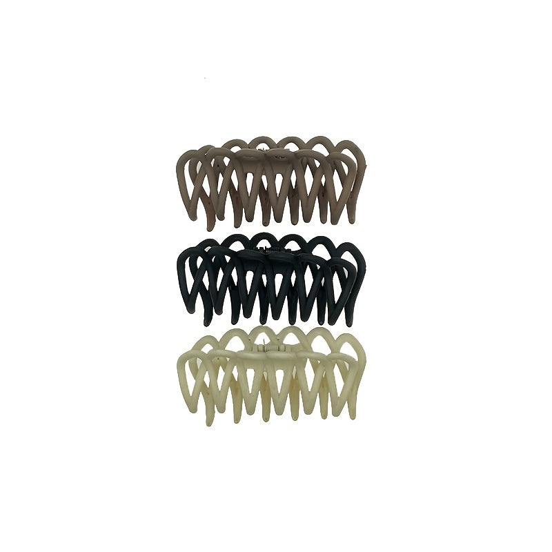 3pcs Frosted Big Hair Claw Clips for Women