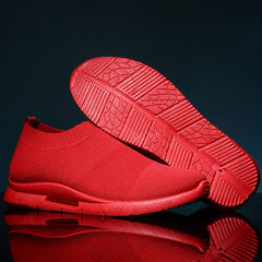 Women's Low Top Knitted Sneakers Lightweight Slip On Sports Shoes